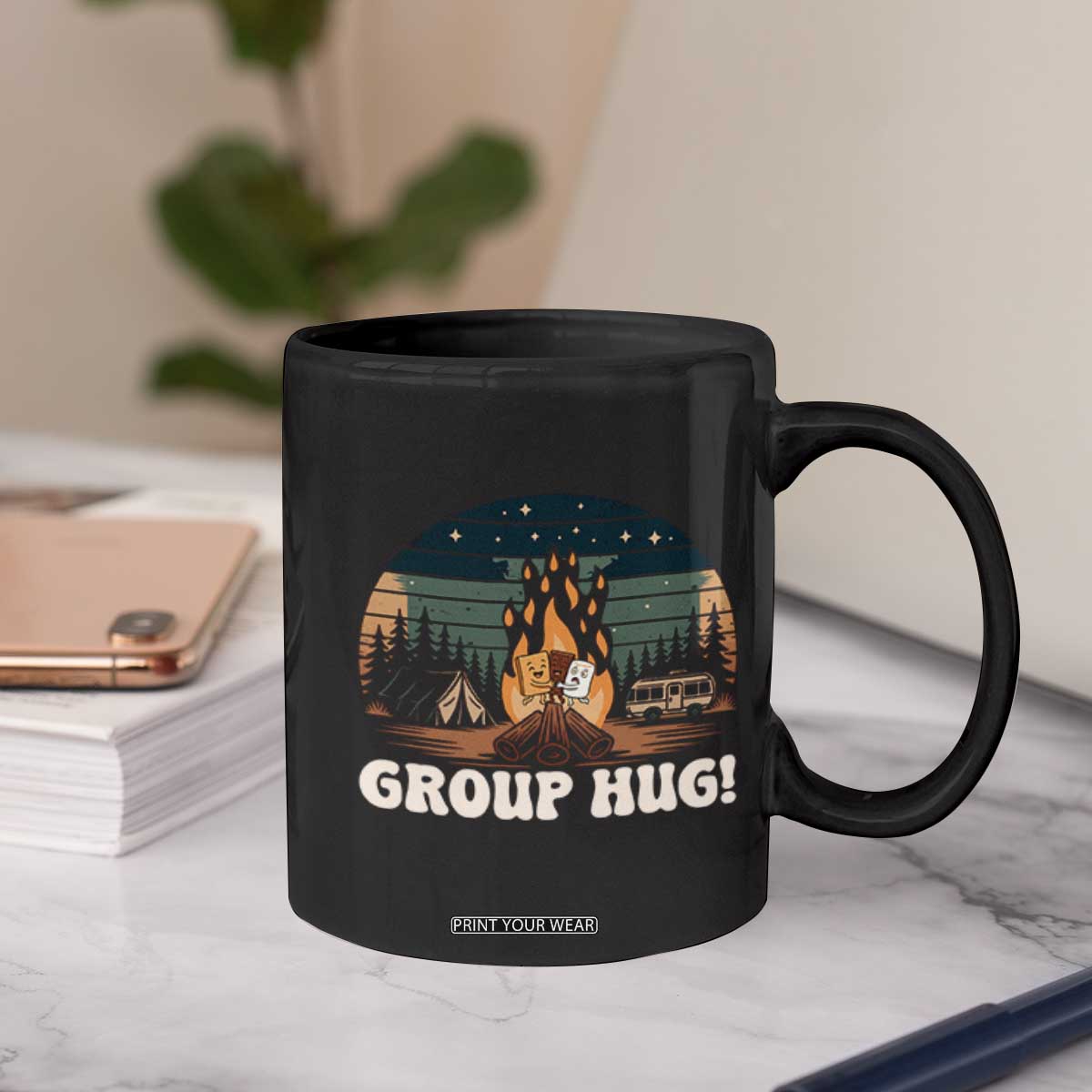 Funny Smores Camping Coffee Mug Group Hug TS12 Print Your Wear