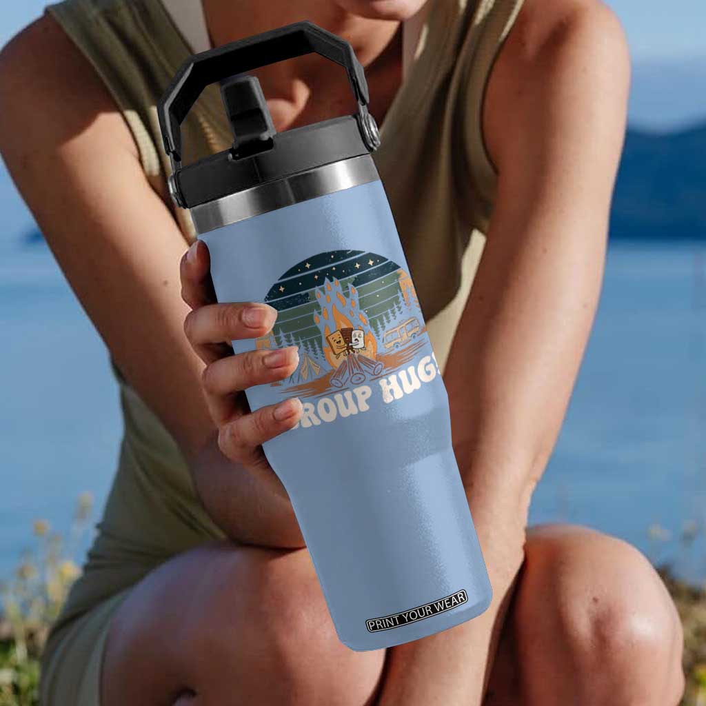 Funny Smores Camping Flip Straw Tumbler Group Hug TS12 One Size: 30 oz Light Blue Print Your Wear