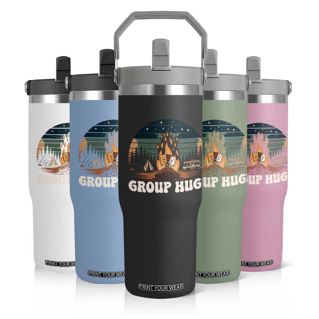 Funny Smores Camping Flip Straw Tumbler Group Hug TS12 Print Your Wear