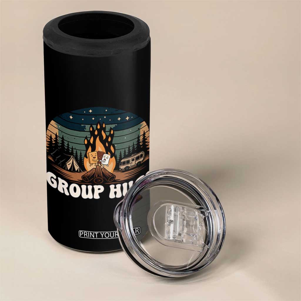 Funny Smores Camping 4 in 1 Can Cooler Tumbler Group Hug TS12 Print Your Wear