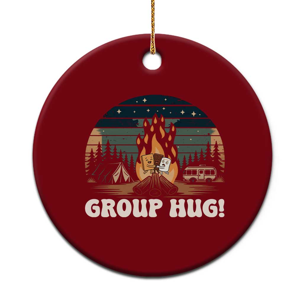 Funny Smores Camping Ceramic Ornament Group Hug TS12 1pc Red Print Your Wear