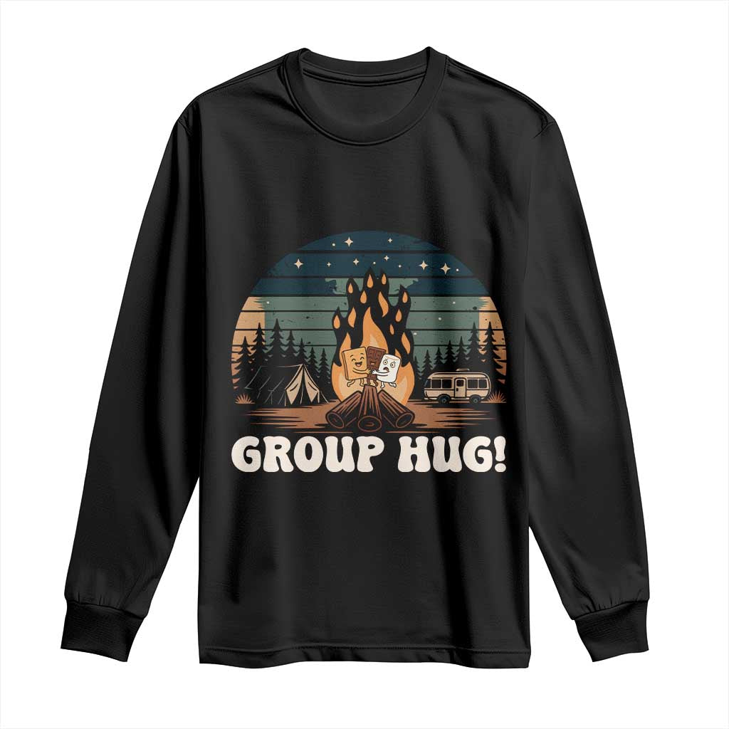 Funny Smores Camping Long Sleeve Shirt Group Hug TS12 Black Print Your Wear