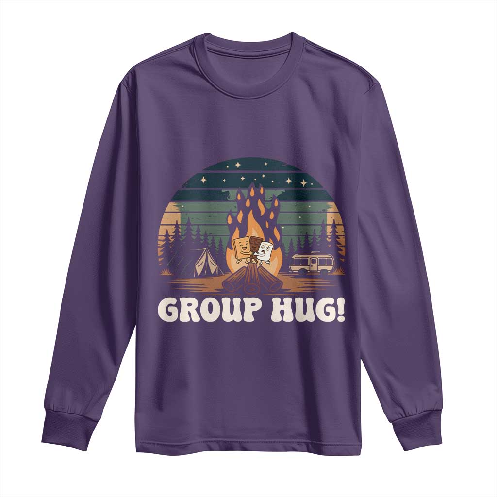 Funny Smores Camping Long Sleeve Shirt Group Hug TS12 Purple Print Your Wear