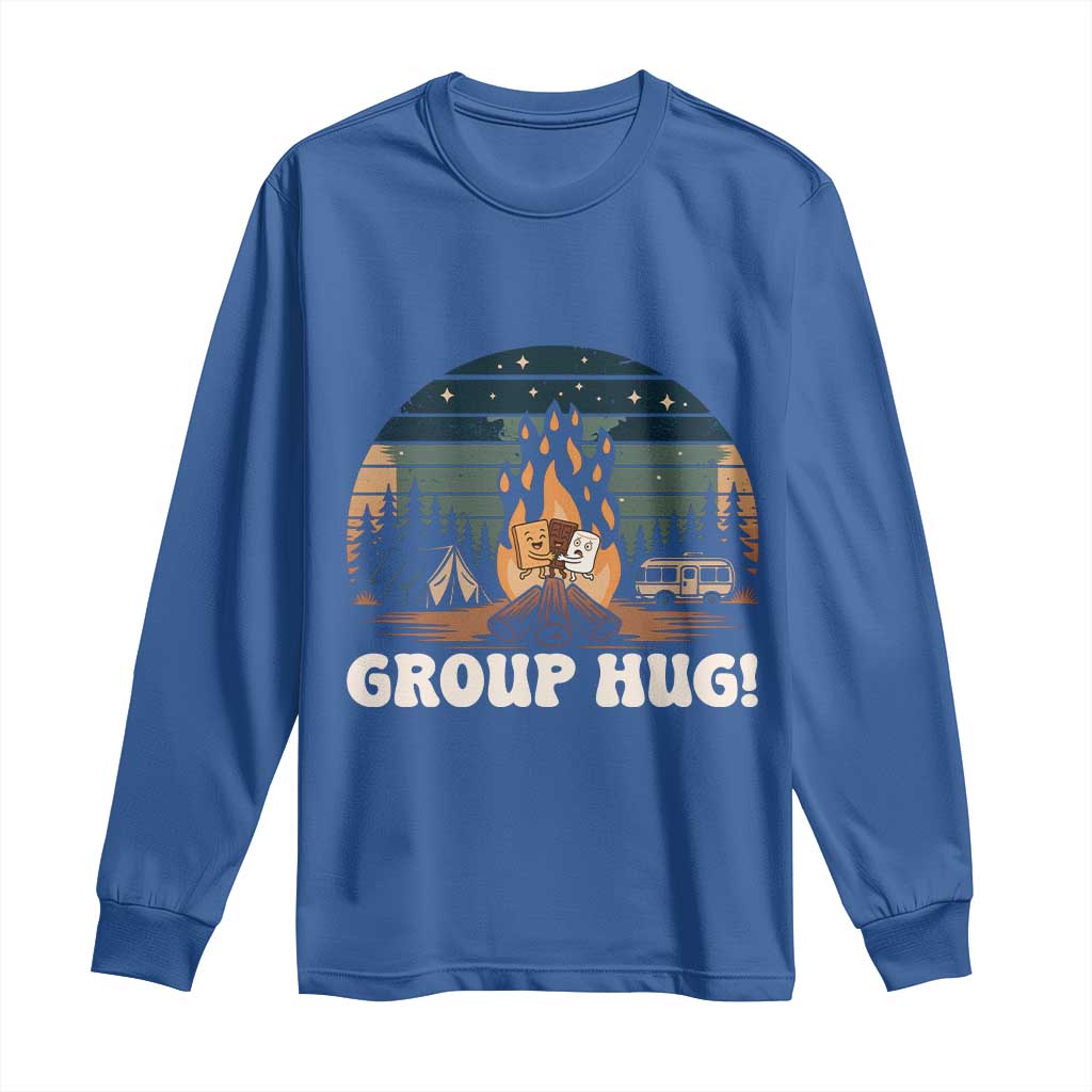 Funny Smores Camping Long Sleeve Shirt Group Hug TS12 Royal Blue Print Your Wear