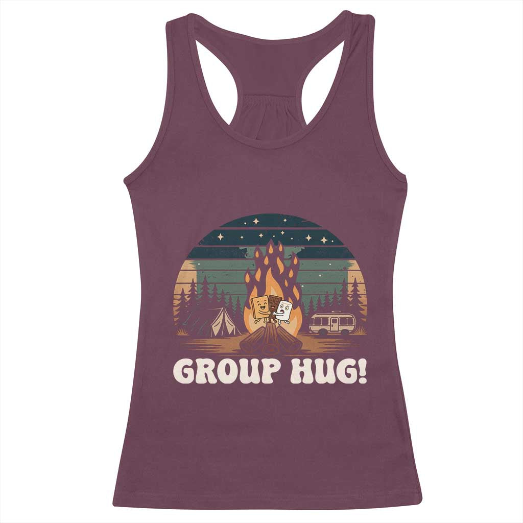 Funny Smores Camping Racerback Tank Top Group Hug TS12 Maroon Print Your Wear
