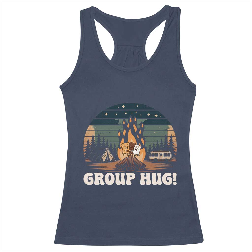 Funny Smores Camping Racerback Tank Top Group Hug TS12 Navy Print Your Wear