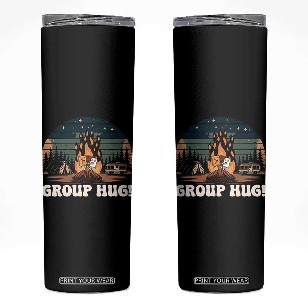Funny Smores Camping Skinny Tumbler Group Hug TS12 Black Print Your Wear