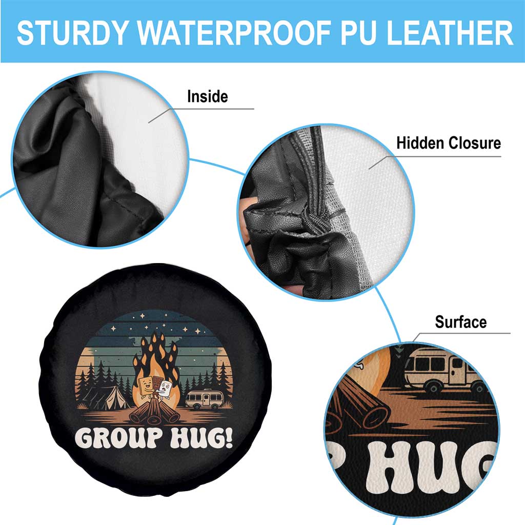 Funny Smores Camping Spare Tire Cover Group Hug TS12 Print Your Wear