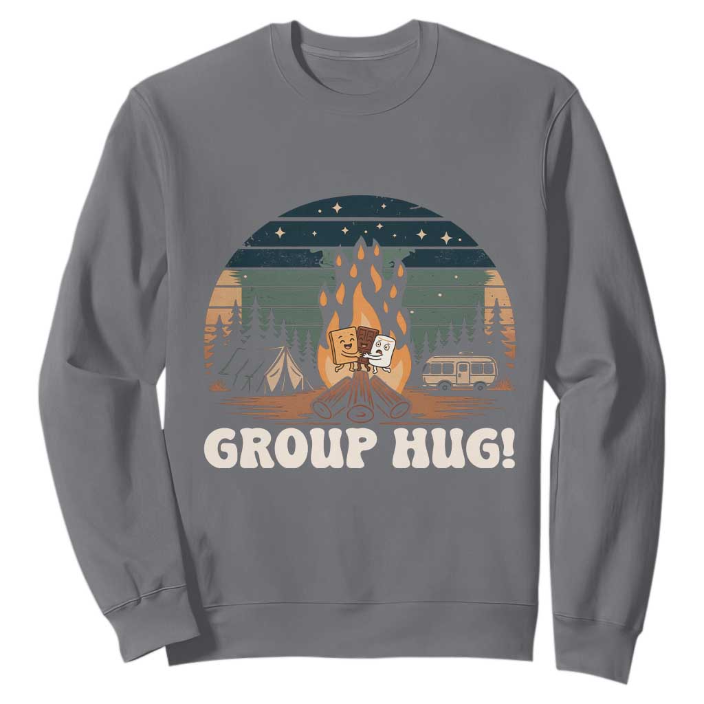 Funny Smores Camping Sweatshirt Group Hug TS12 Charcoal Print Your Wear