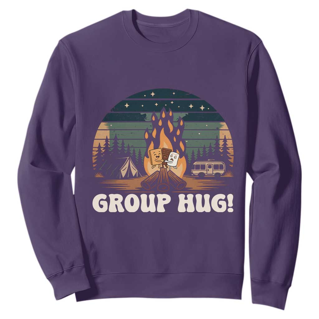 Funny Smores Camping Sweatshirt Group Hug TS12 Purple Print Your Wear