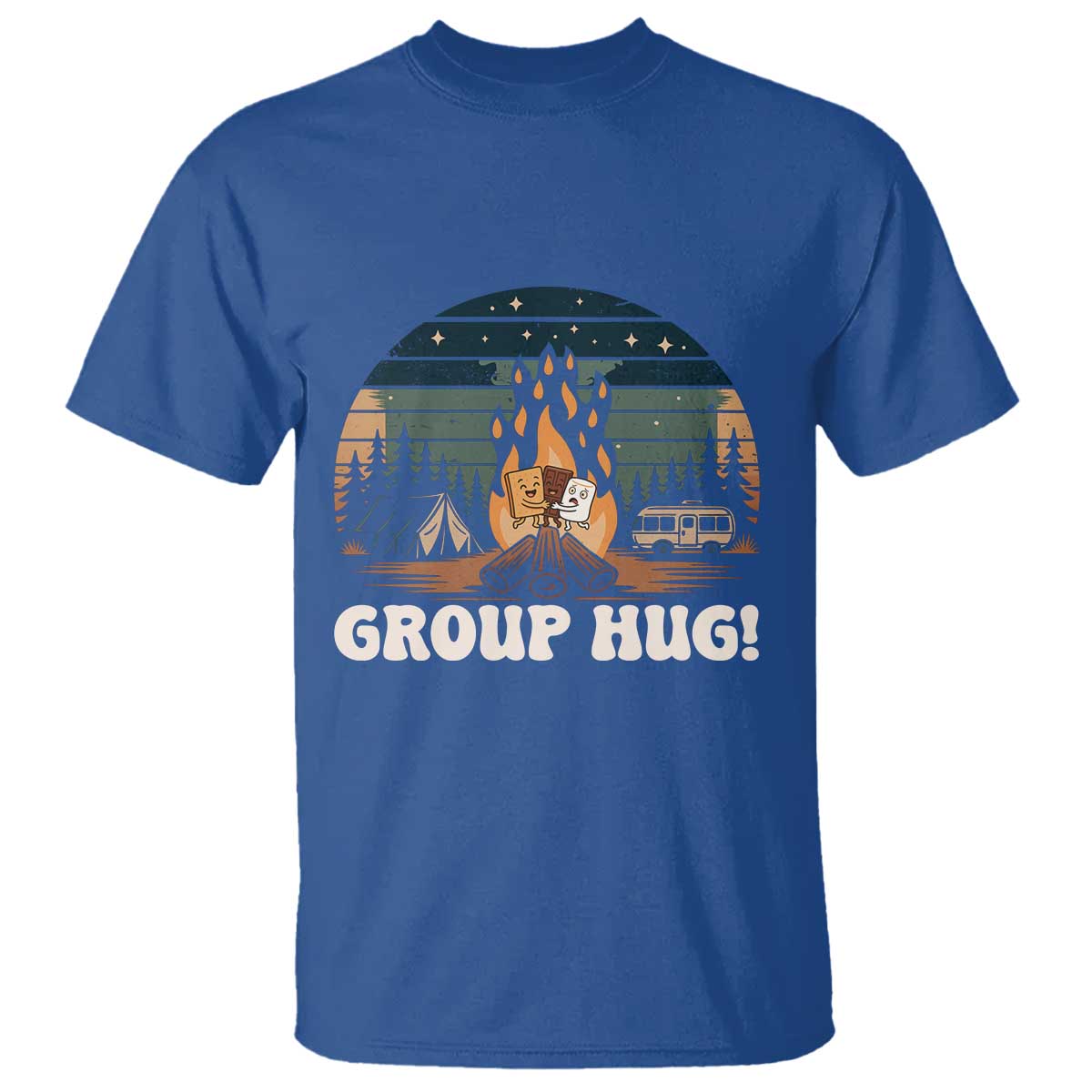 Funny Smores Camping T Shirt Group Hug TS12 Royal Blue Print Your Wear