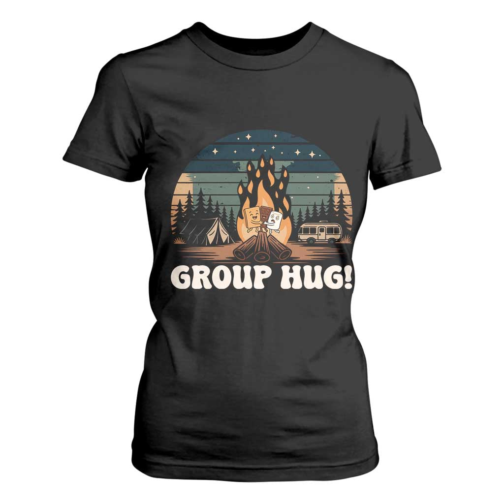 Funny Smores Camping T Shirt For Women Group Hug TS12 Black Print Your Wear