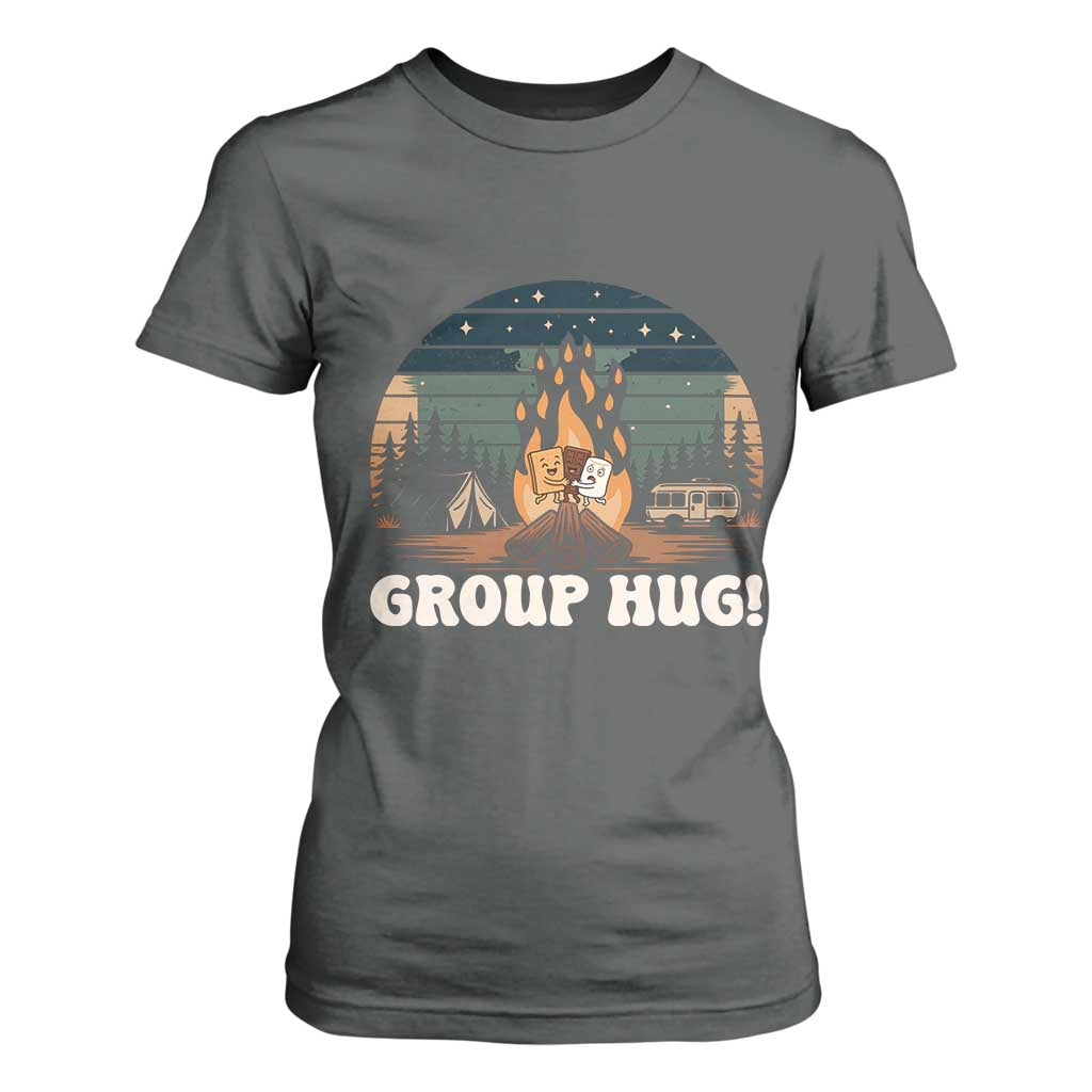 Funny Smores Camping T Shirt For Women Group Hug TS12 Dark Heather Print Your Wear
