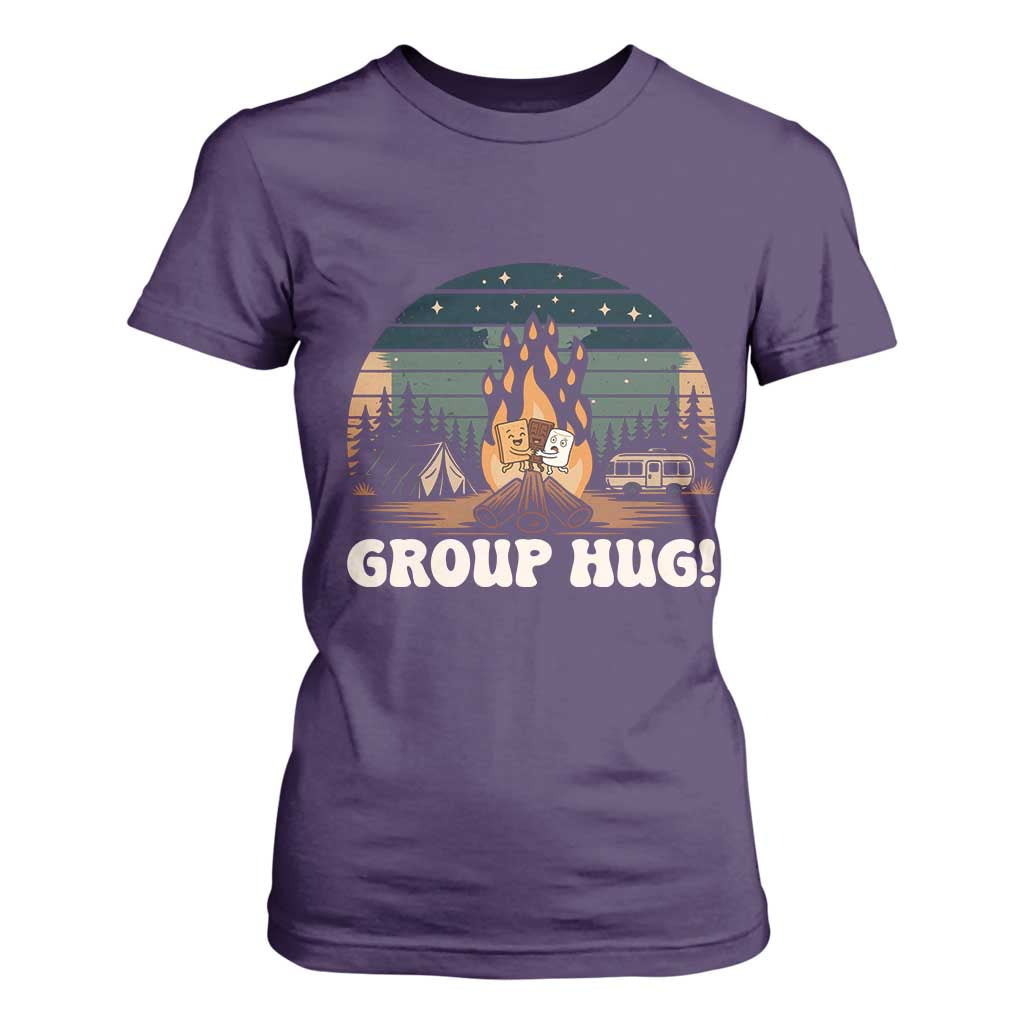Funny Smores Camping T Shirt For Women Group Hug TS12 Purple Print Your Wear