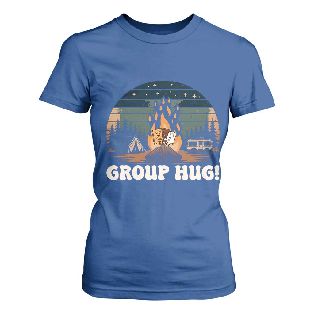 Funny Smores Camping T Shirt For Women Group Hug TS12 Royal Blue Print Your Wear