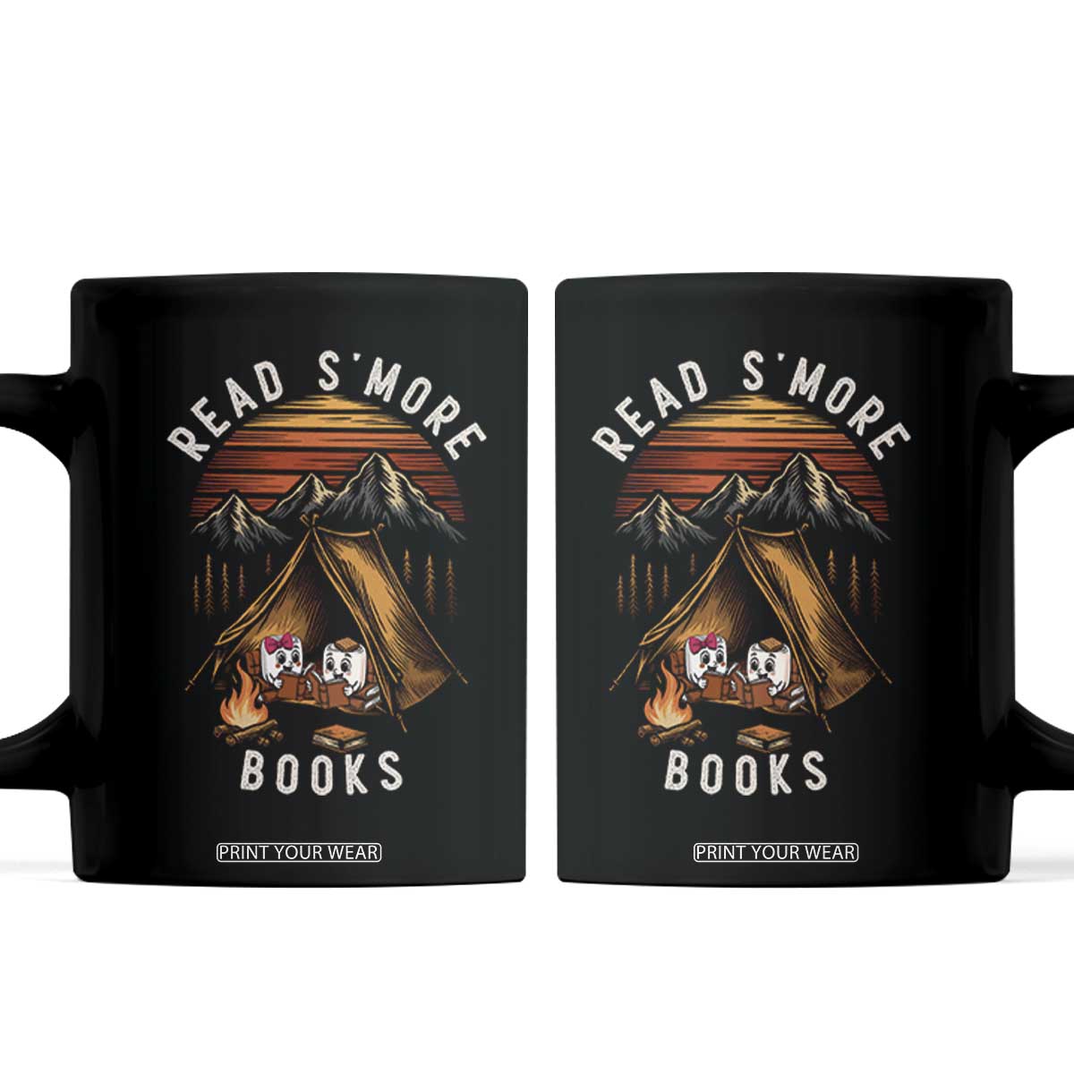 Book Lover Gift Coffee Mug Read Smore Books Camping Humor TS12 Black Print Your Wear