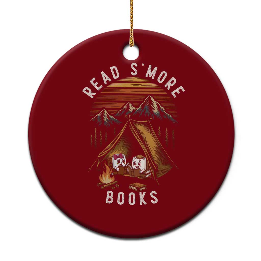 Book Lover Gift Ceramic Ornament Read Smore Books Camping Humor TS12 1pc Red Print Your Wear