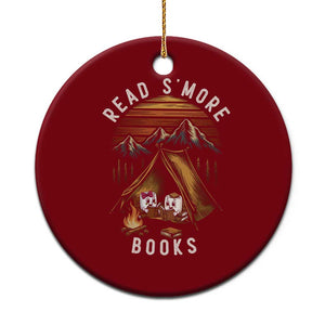 Book Lover Gift Ceramic Ornament Read Smore Books Camping Humor TS12 1pc Red Print Your Wear