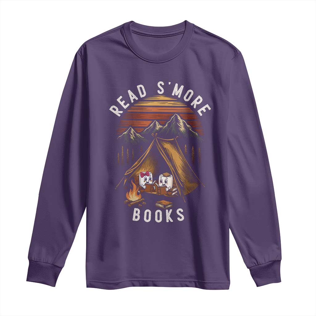 Book Lover Gift Long Sleeve Shirt Read Smore Books Camping Humor TS12 Purple Print Your Wear