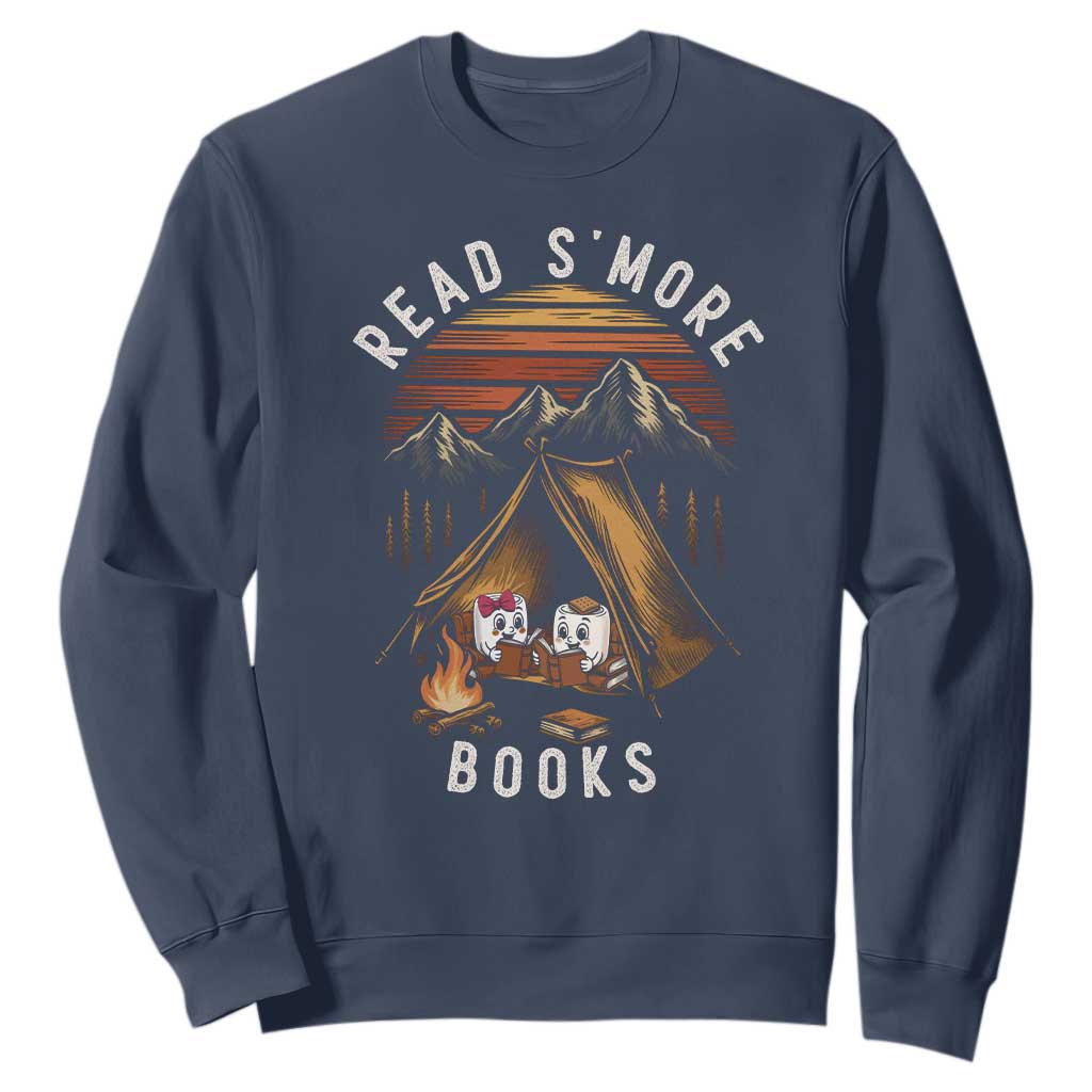 Book Lover Gift Sweatshirt Read Smore Books Camping Humor TS12 Navy Print Your Wear