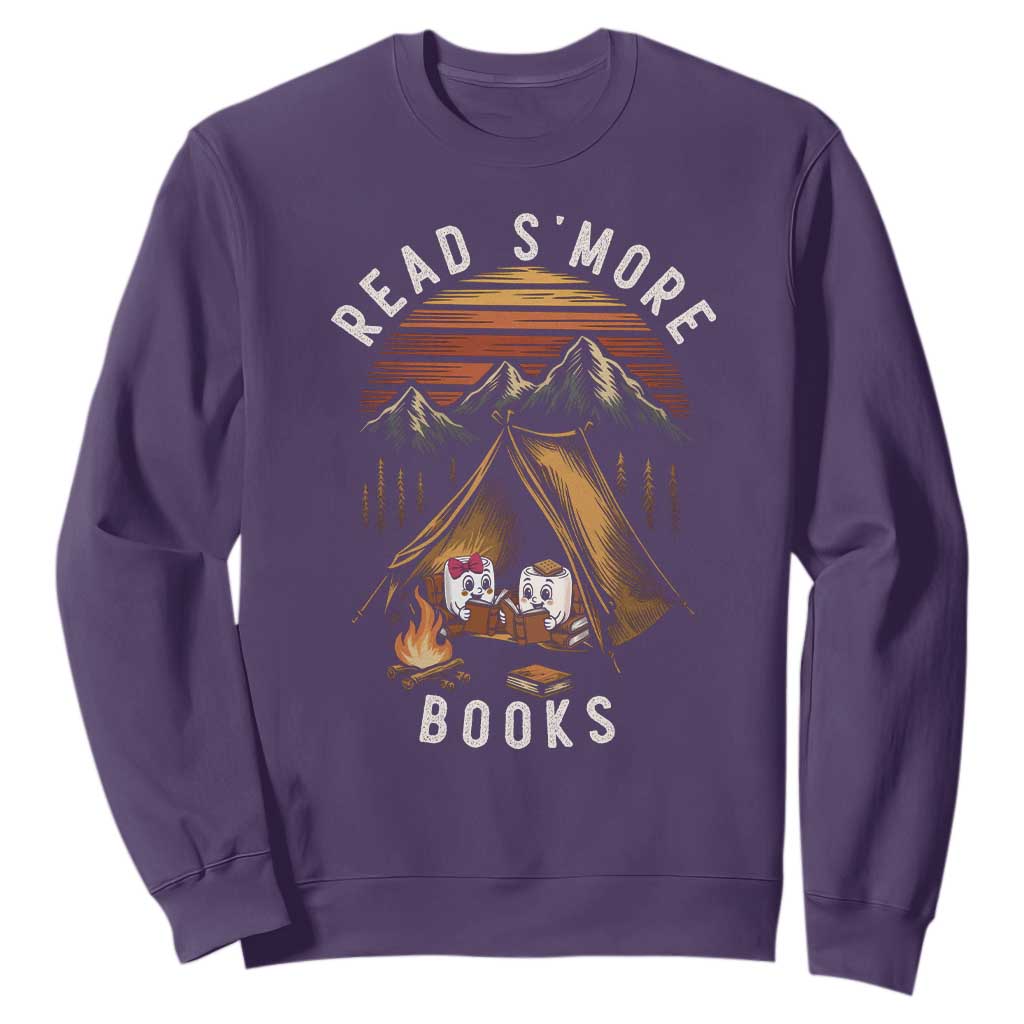Book Lover Gift Sweatshirt Read Smore Books Camping Humor TS12 Purple Print Your Wear