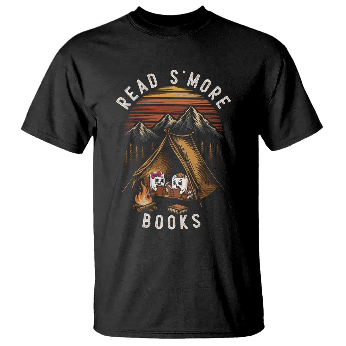 Book Lover Gift T Shirt Read Smore Books Camping Humor TS12 Black Print Your Wear