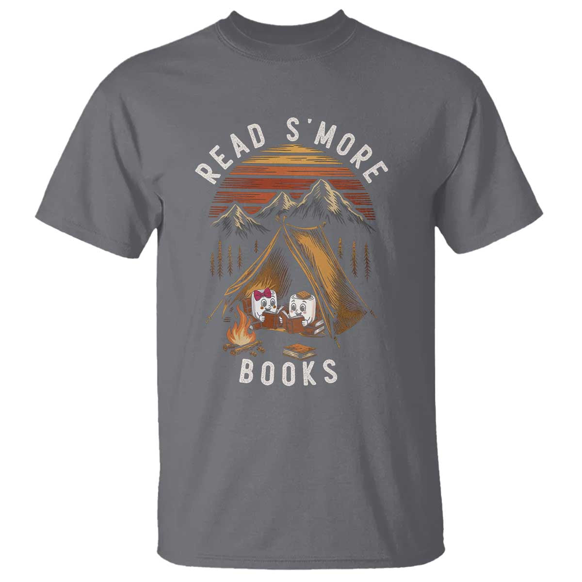 Book Lover Gift T Shirt Read Smore Books Camping Humor TS12 Charcoal Print Your Wear