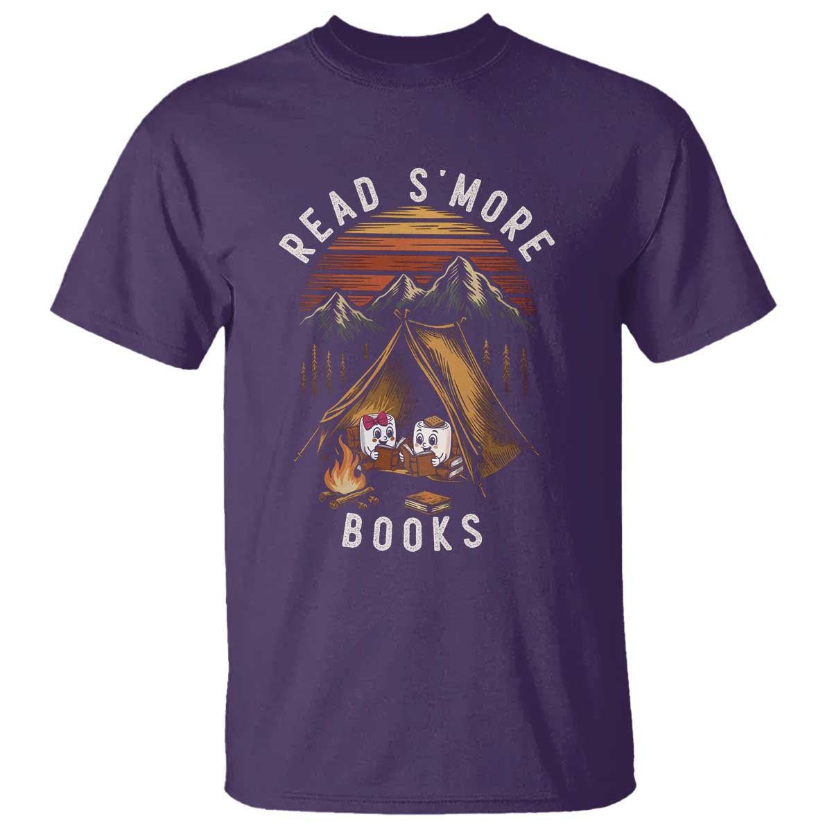 Book Lover Gift T Shirt Read Smore Books Camping Humor TS12 Purple Print Your Wear