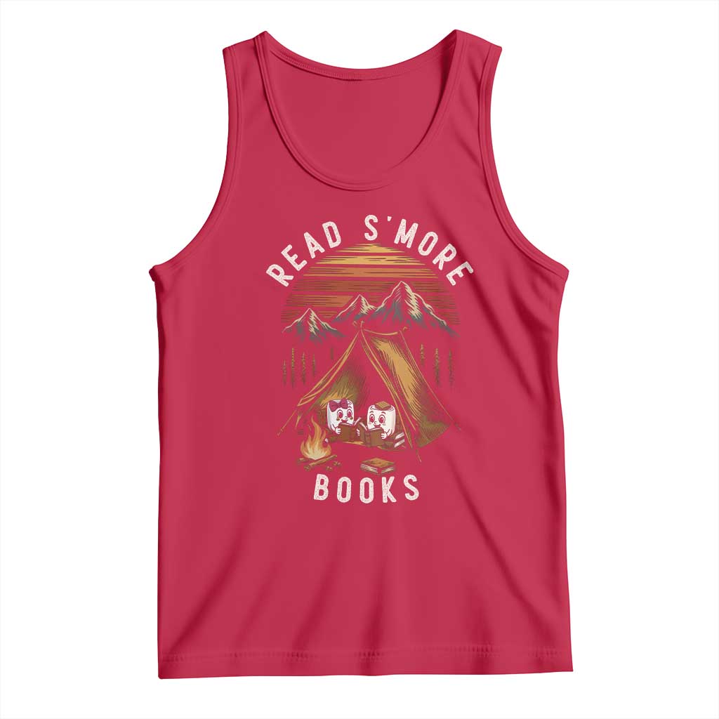 Book Lover Gift Tank Top Read Smore Books Camping Humor TS12 Red Print Your Wear