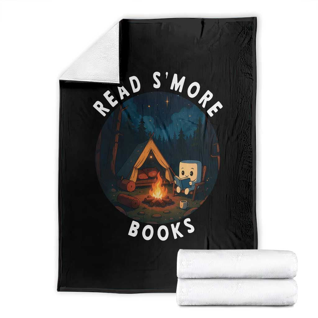 Camping Lover Throw Blanket Read Smore Books Funny Smores TS12 Black Print Your Wear
