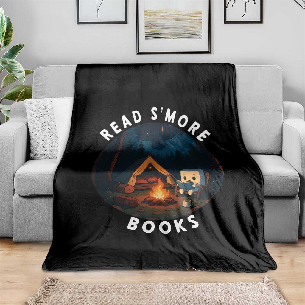 Camping Lover Throw Blanket Read Smore Books Funny Smores TS12 Print Your Wear
