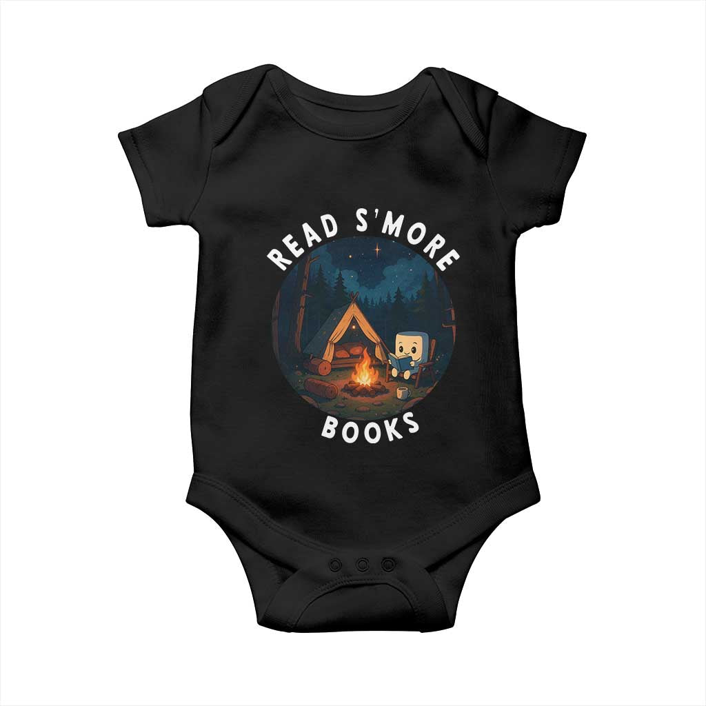 Camping Lover Baby Onesie Read Smore Books Funny Smores TS12 Black Print Your Wear