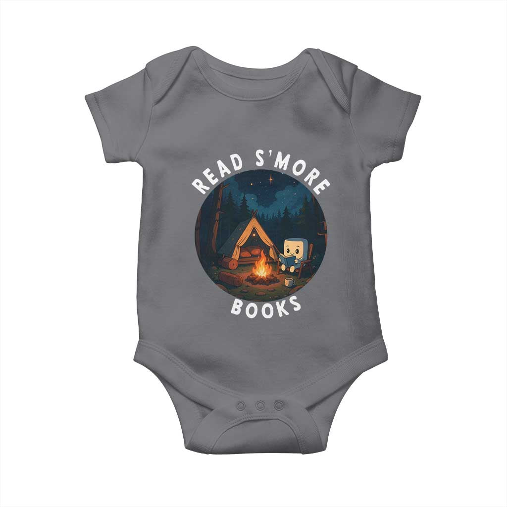 Camping Lover Baby Onesie Read Smore Books Funny Smores TS12 Charcoal Print Your Wear
