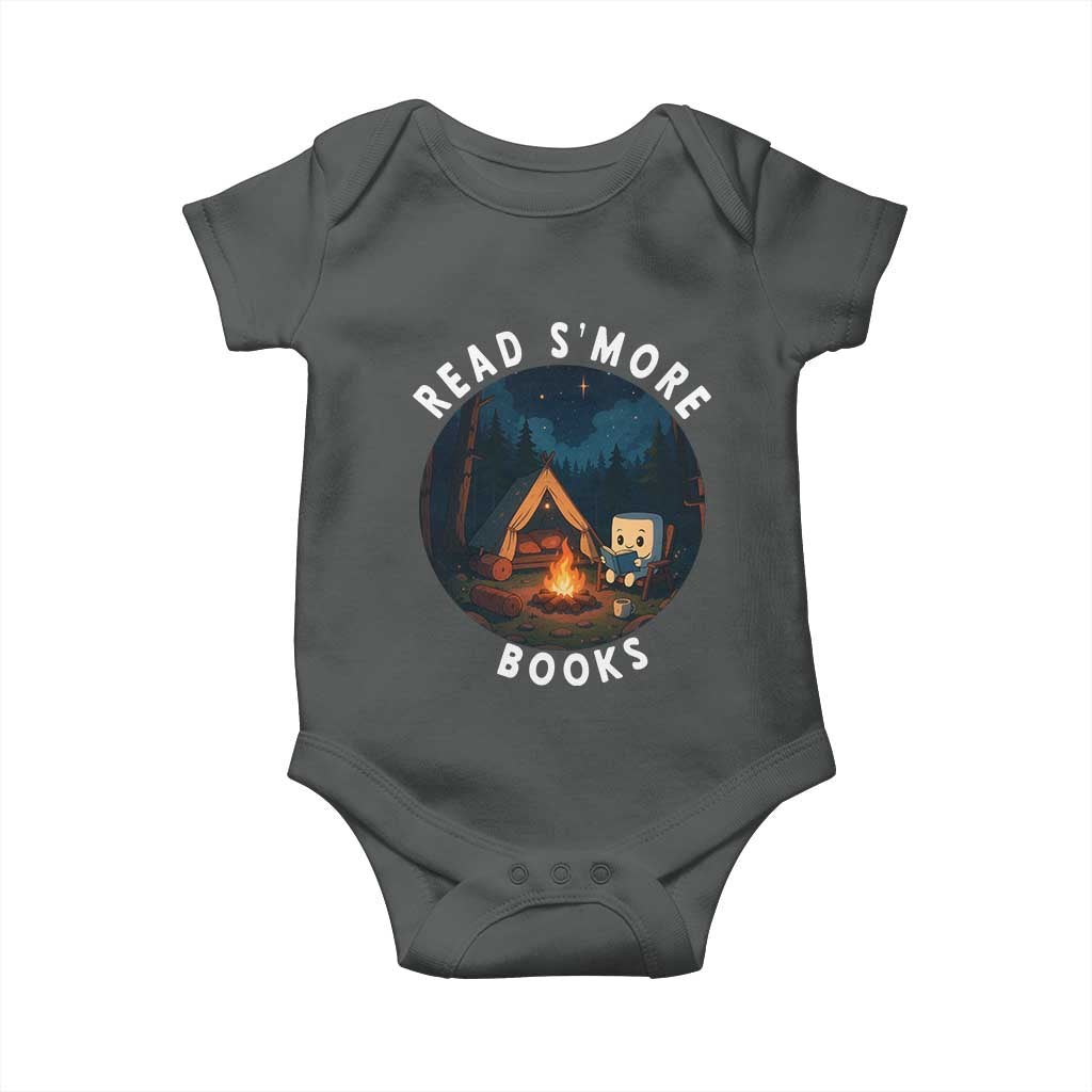 Camping Lover Baby Onesie Read Smore Books Funny Smores TS12 Dark Heather Print Your Wear