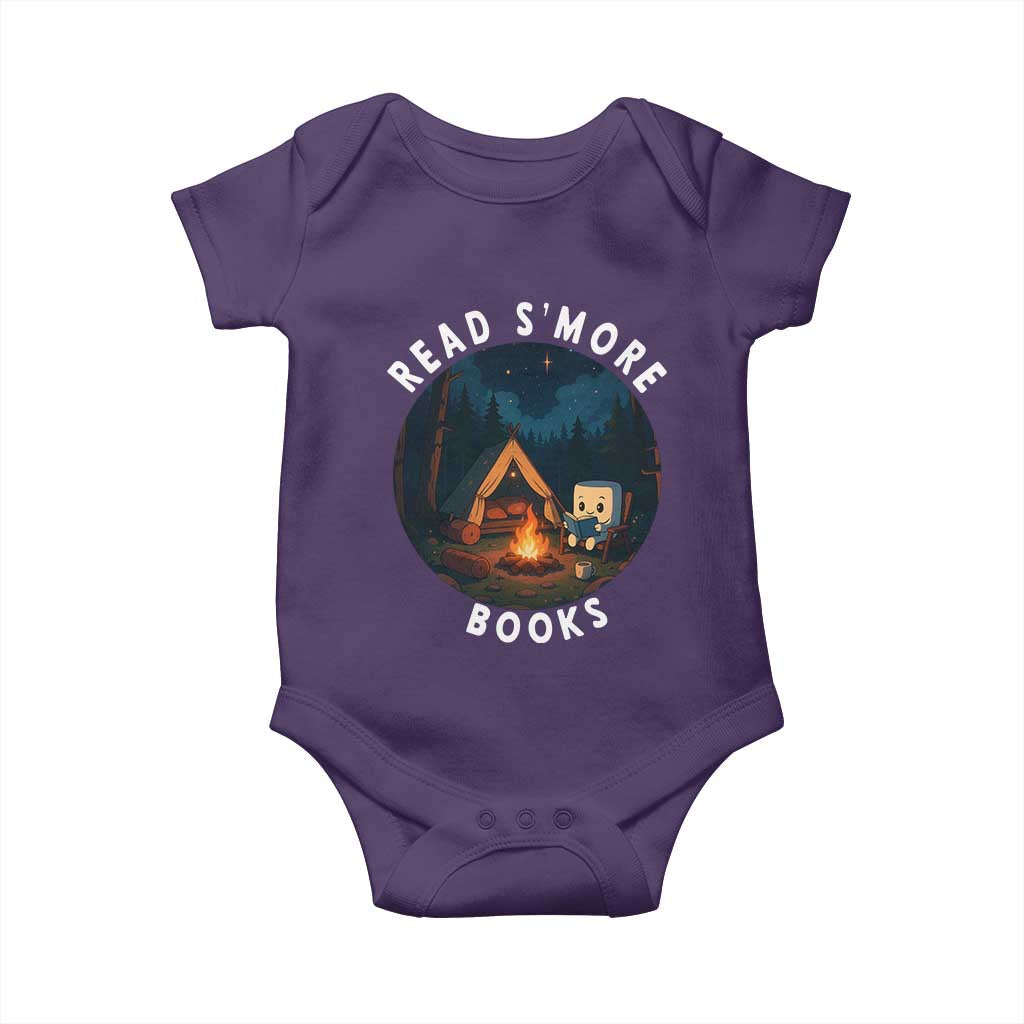 Camping Lover Baby Onesie Read Smore Books Funny Smores TS12 Purple Print Your Wear