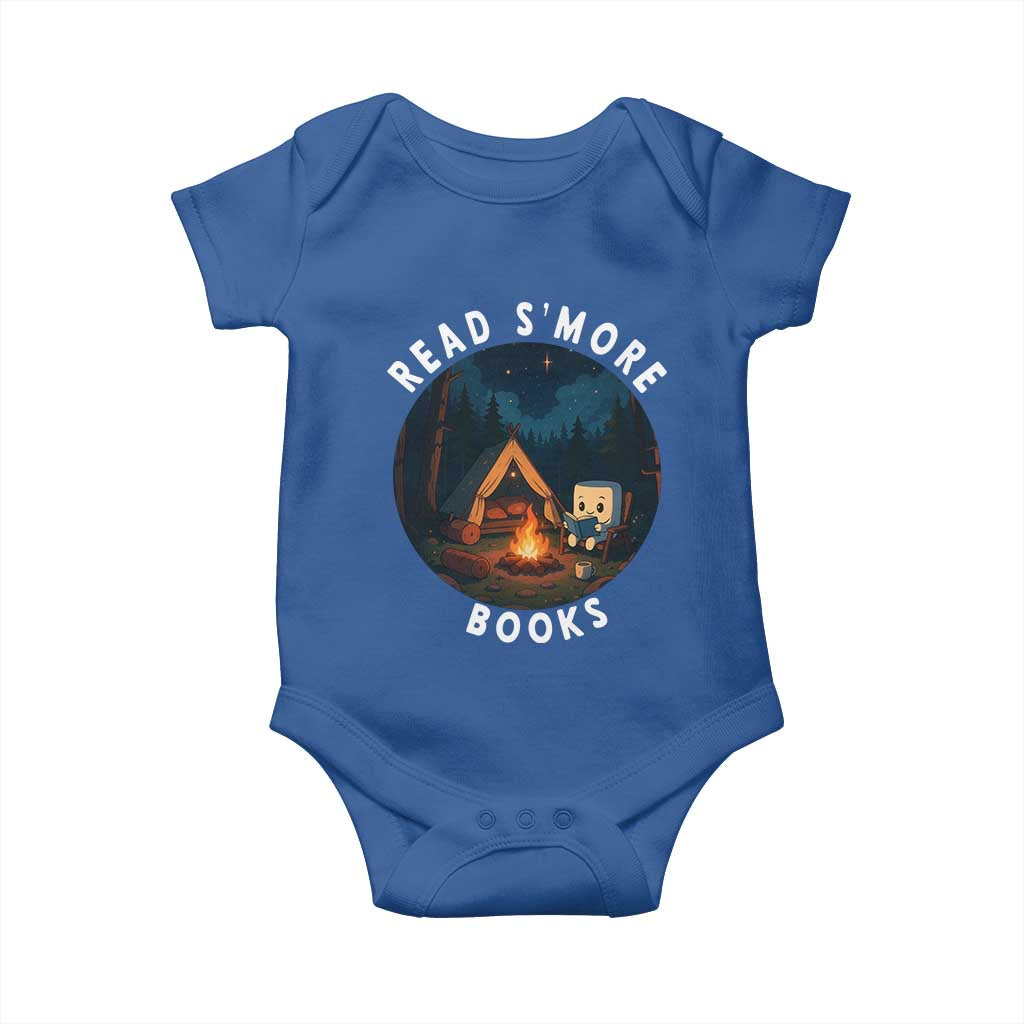 Camping Lover Baby Onesie Read Smore Books Funny Smores TS12 Royal Blue Print Your Wear