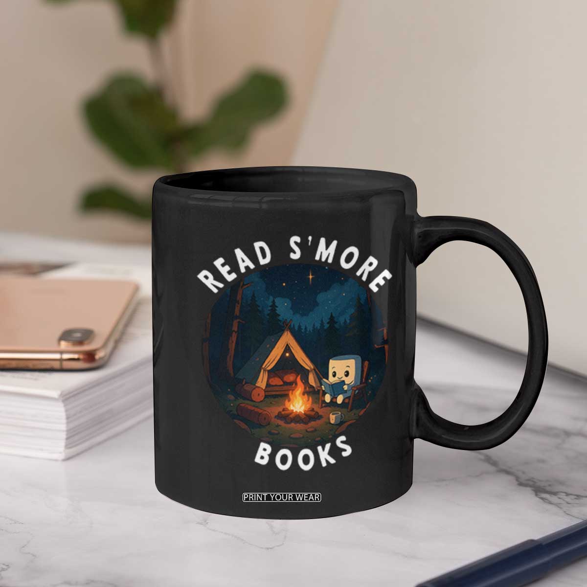 Camping Lover Coffee Mug Read Smore Books Funny Smores TS12 Print Your Wear