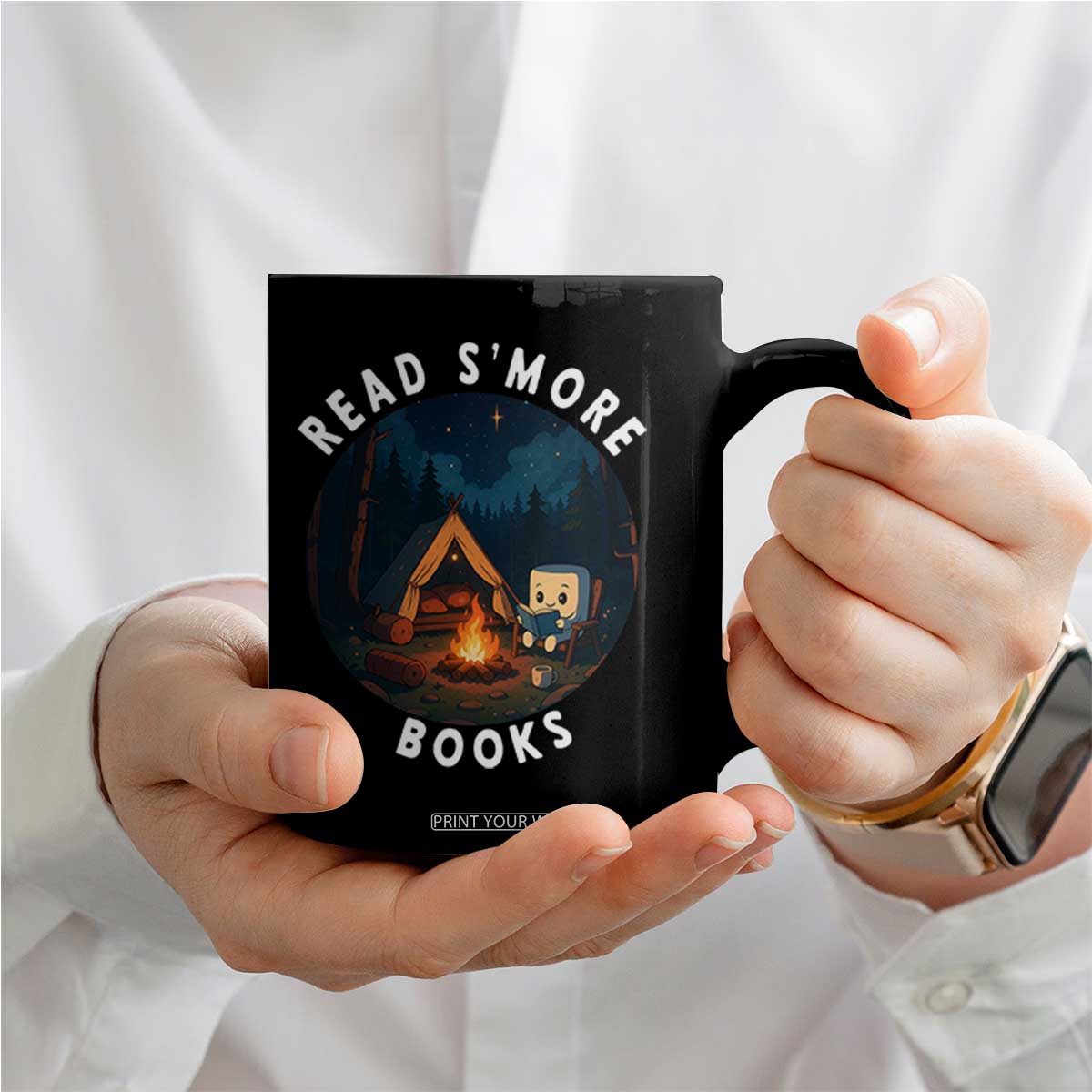 Camping Lover Coffee Mug Read Smore Books Funny Smores TS12 Print Your Wear