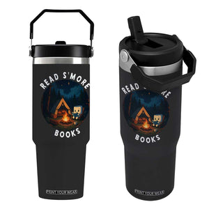 Camping Lover Flip Straw Tumbler Read Smore Books Funny Smores TS12 One Size: 30 oz Black Print Your Wear