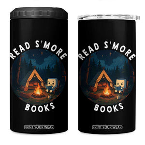 Camping Lover 4 in 1 Can Cooler Tumbler Read Smore Books Funny Smores TS12 One Size: 16 oz Black Print Your Wear