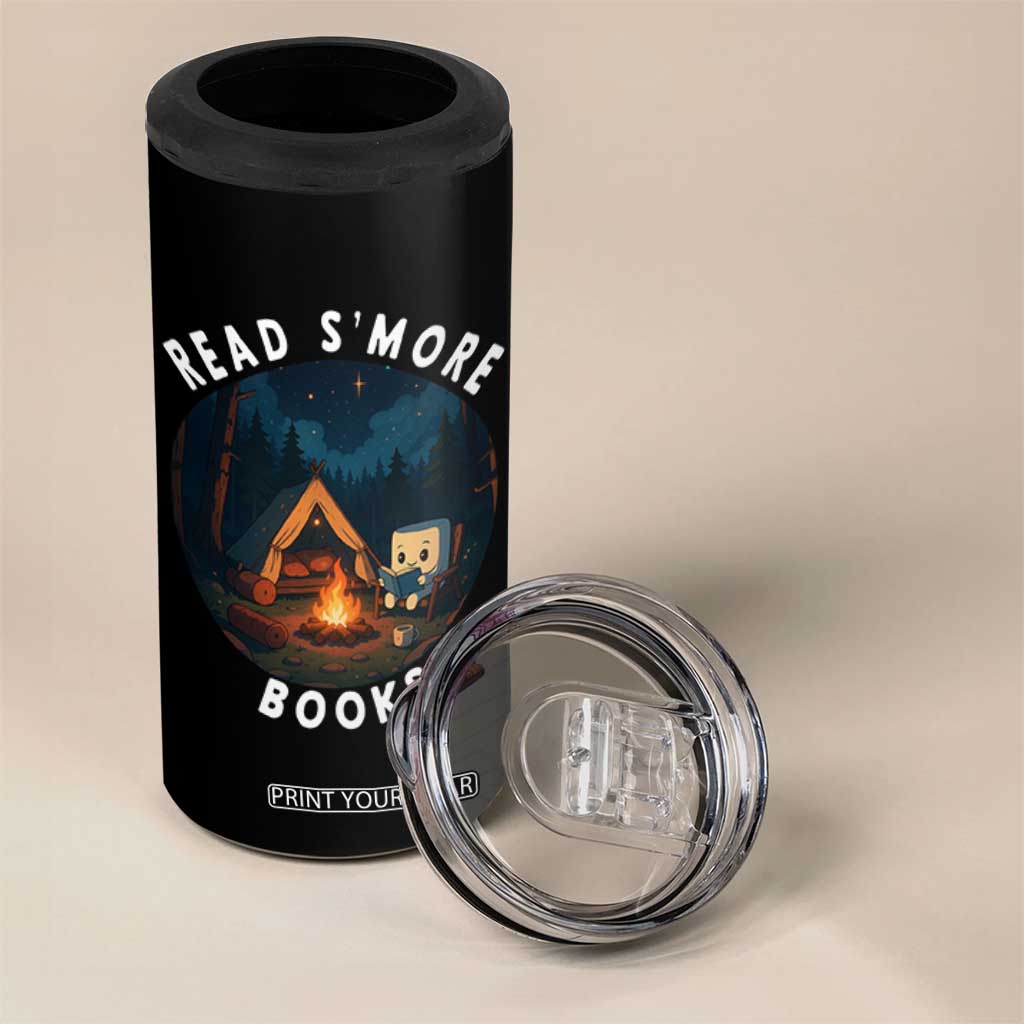 Camping Lover 4 in 1 Can Cooler Tumbler Read Smore Books Funny Smores TS12 Print Your Wear