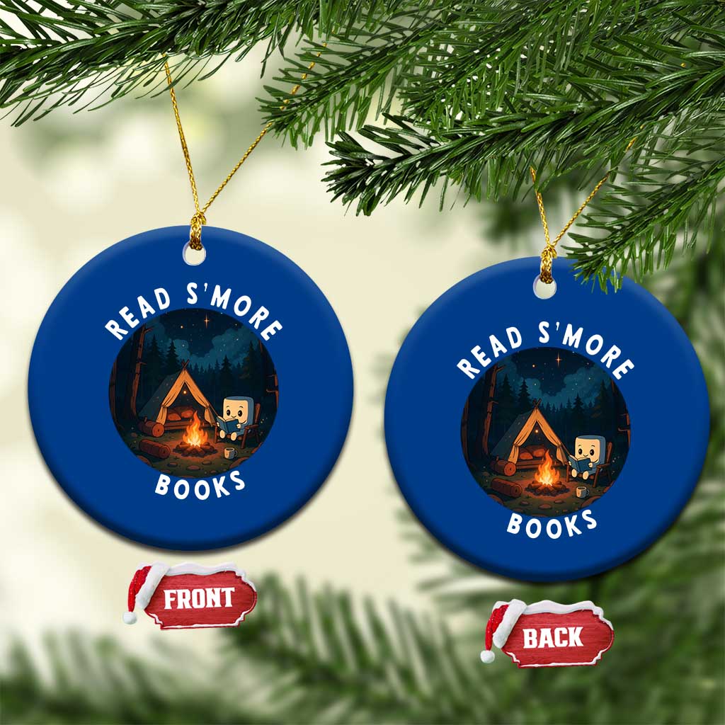 Camping Lover Ceramic Ornament Read Smore Books Funny Smores TS12 1pc Blue Print Your Wear
