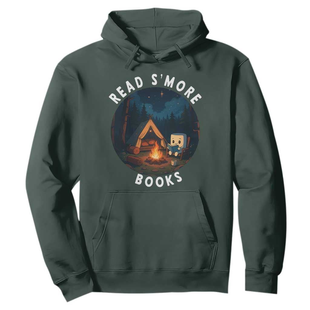 Camping Lover Hoodie Read Smore Books Funny Smores TS12 Dark Forest Green Print Your Wear