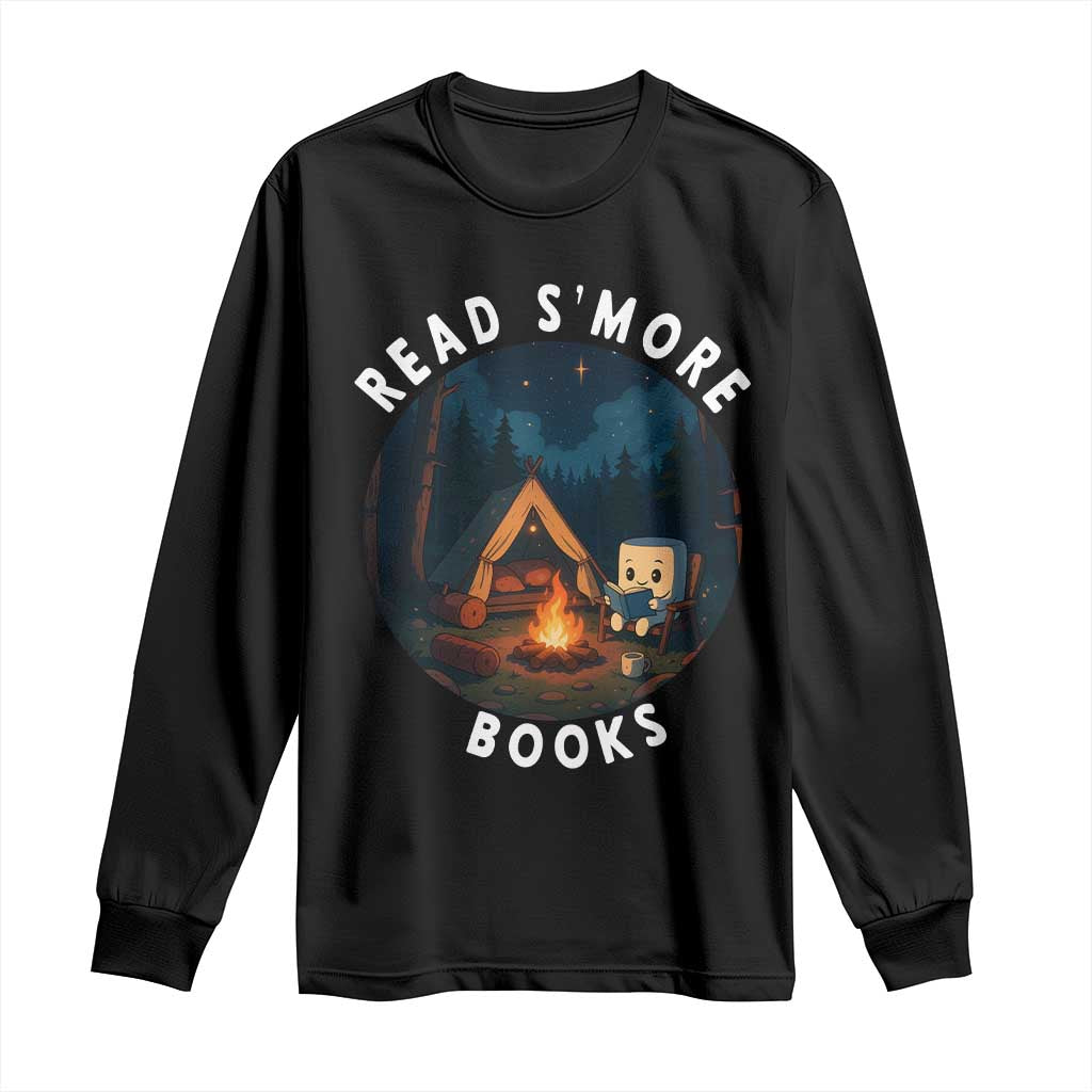 Camping Lover Long Sleeve Shirt Read Smore Books Funny Smores TS12 Black Print Your Wear