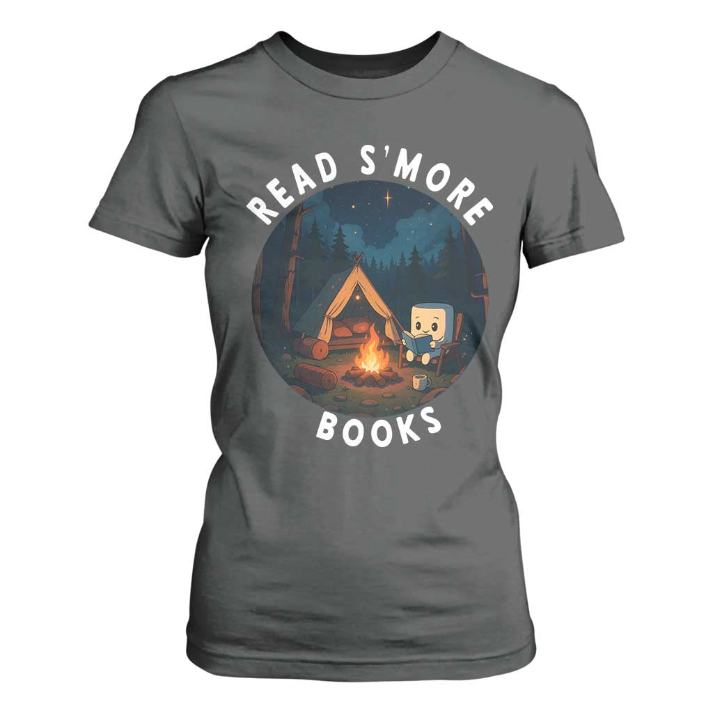 Camping Lover T Shirt For Women Read Smore Books Funny Smores TS12 Dark Heather Print Your Wear