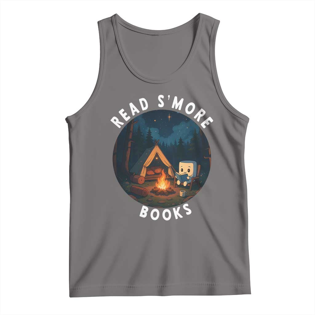 Camping Lover Tank Top Read Smore Books Funny Smores TS12 Deep Heather Print Your Wear