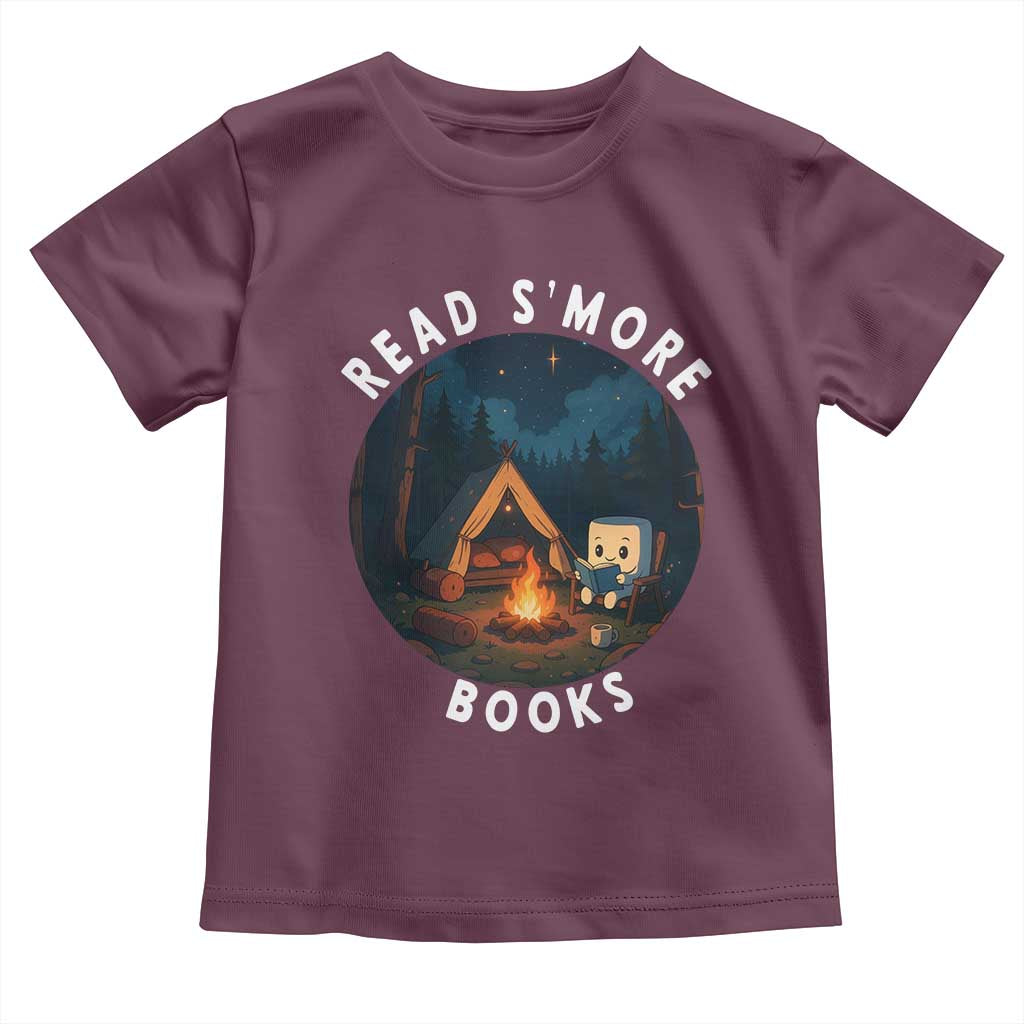 Camping Lover Toddler T Shirt Read Smore Books Funny Smores TS12 Maroon Print Your Wear
