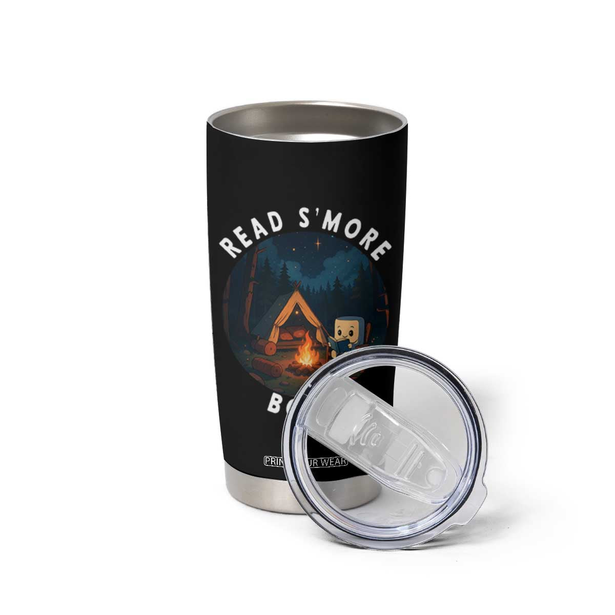 Camping Lover Tumbler Cup Read Smore Books Funny Smores TS12 Print Your Wear