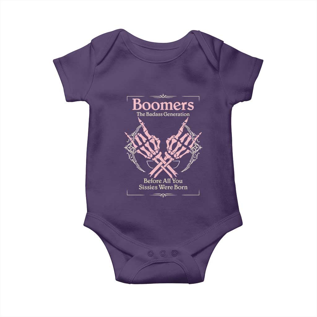 Baby Boomers Baby Onesie The Badass Generation Before All You Sissies Were Born TS12 Purple Print Your Wear