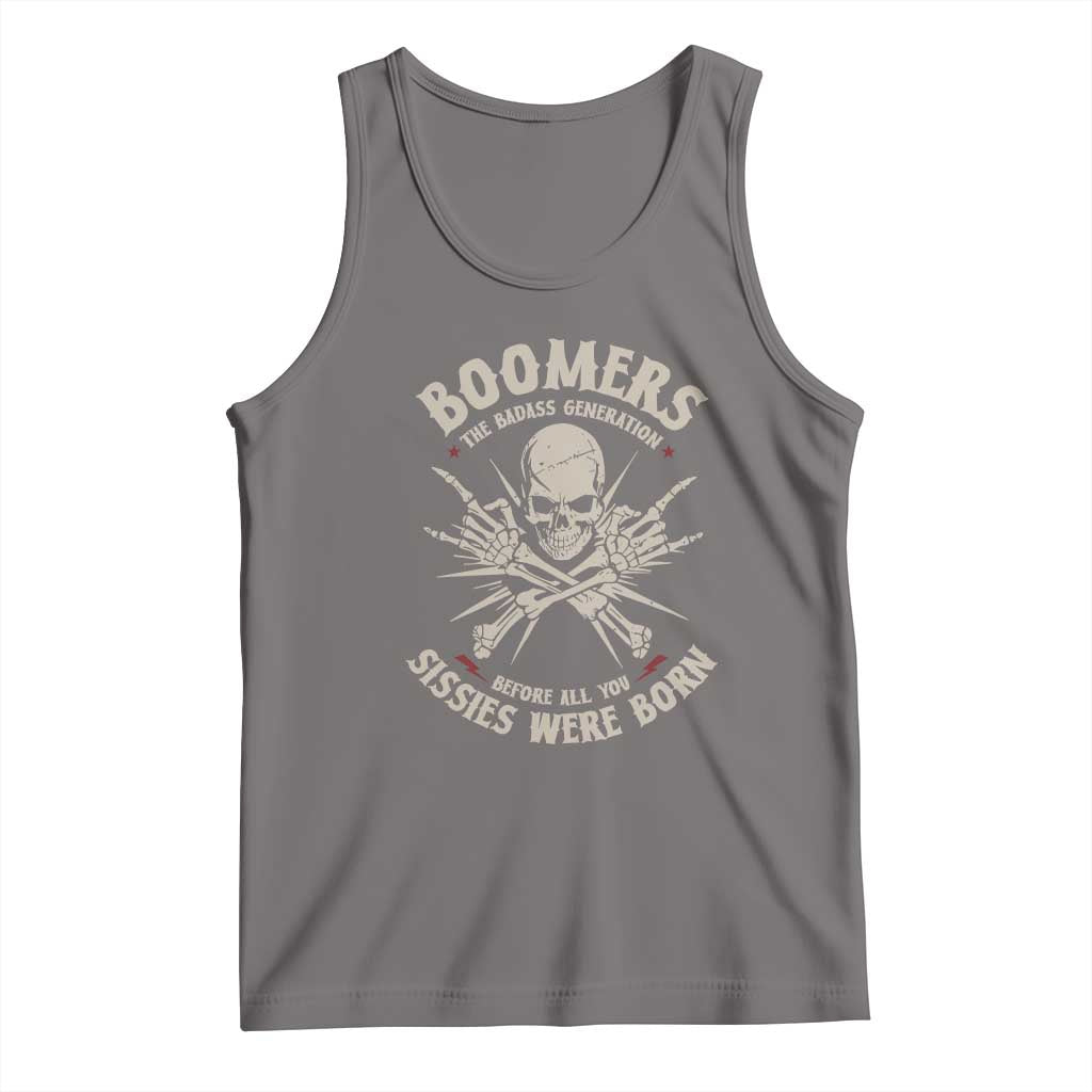 Baby Boomers Proud Tank Top The Badass Generation Before All You Sissies Were Born TS12 Deep Heather Print Your Wear